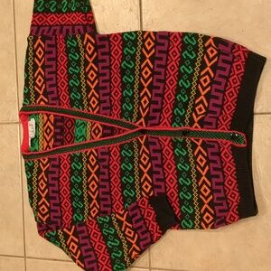 Vintage 80's Rafella Colorful Coogi Style Cardigan Size Medium